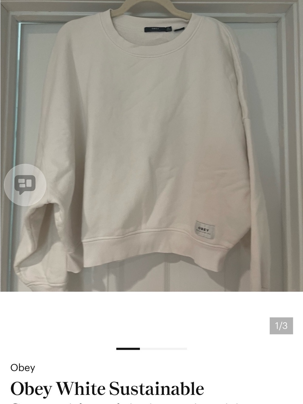 Obey Off-White Relaxed Crewneck Sweatshirt